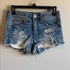 AE distressed jean shorts